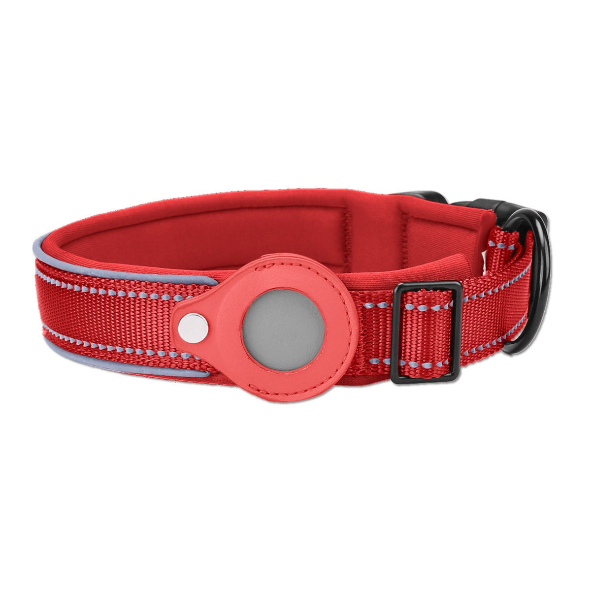 AirTag Dog Collar With Reflective Safety Tracker Holder