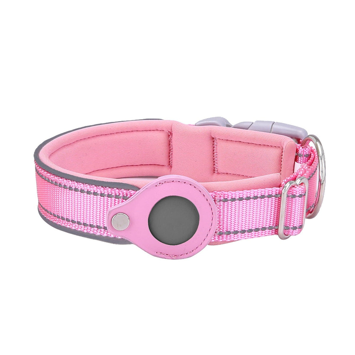 AirTag Dog Collar With Reflective Safety Tracker Holder