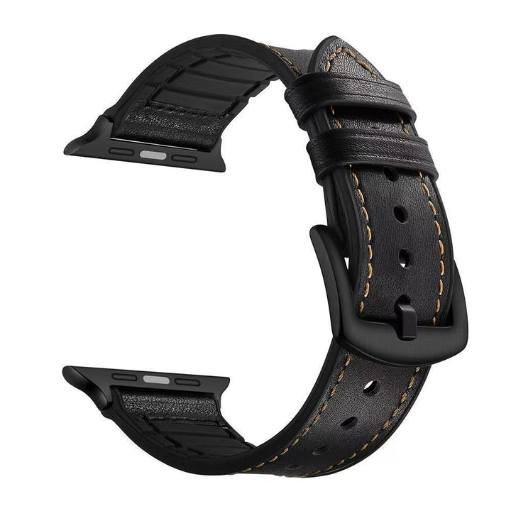 Crazy Horse Leather Apple Watch Band with Silicone Lining