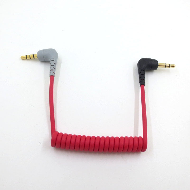 Coiled Microphone Cable for Phone TRS to TRRS