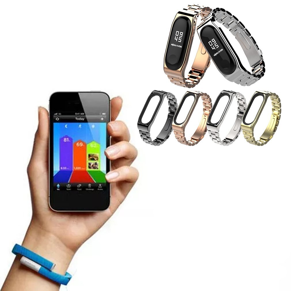 Stainless Steel Metal Strap for Xiaomi Mi Band Tracker