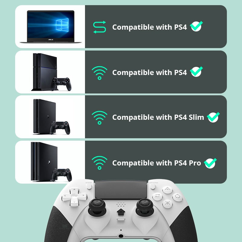 Wireless PS4 Controller with Vibration and Turbo Button
