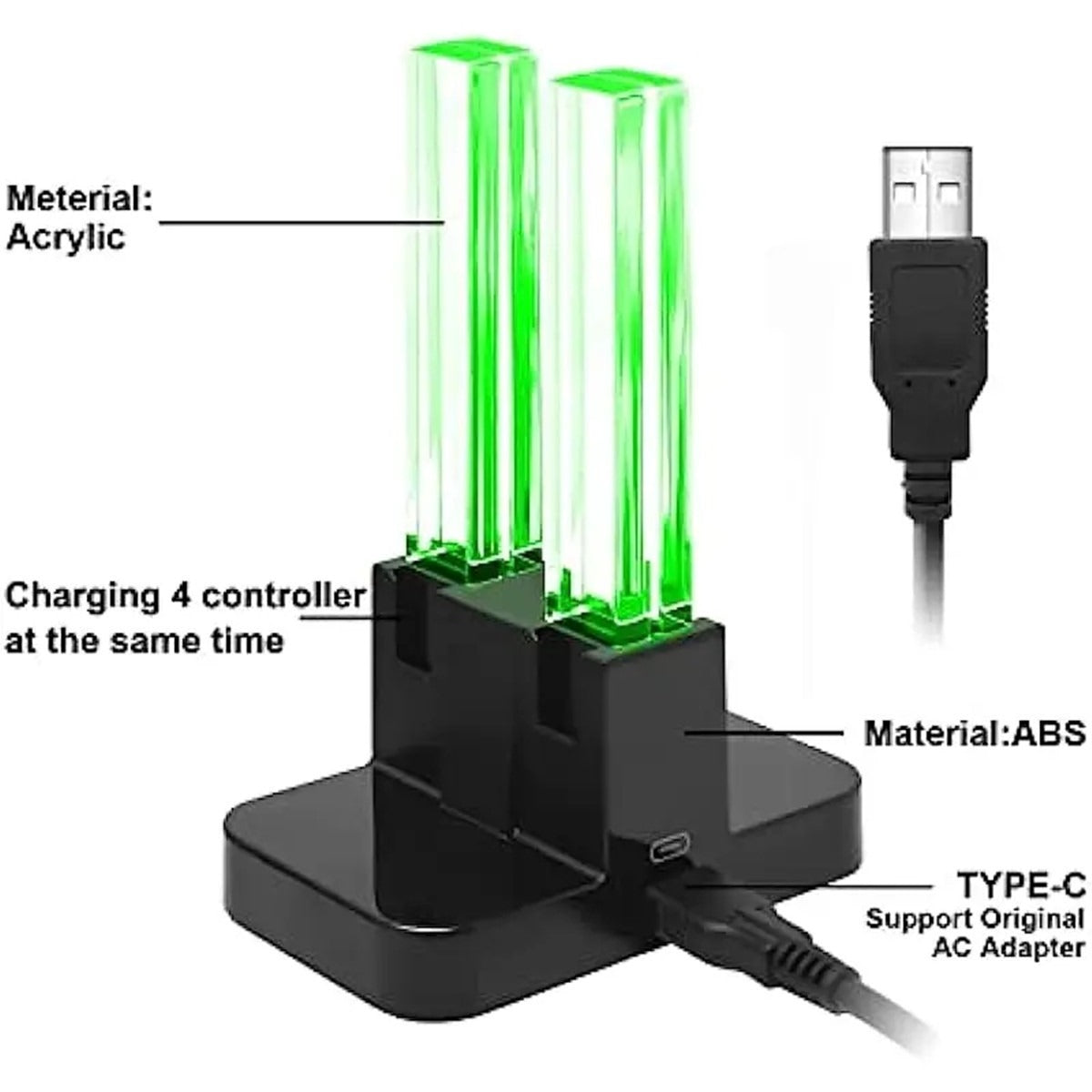 Joy-Con Charging Dock: Quad Charger with Light Columns