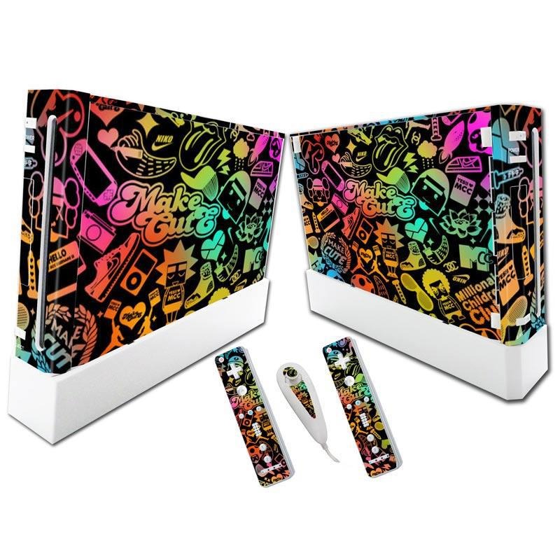 Wii Console Vinyl Skin Set with Full-Coverage Wraps