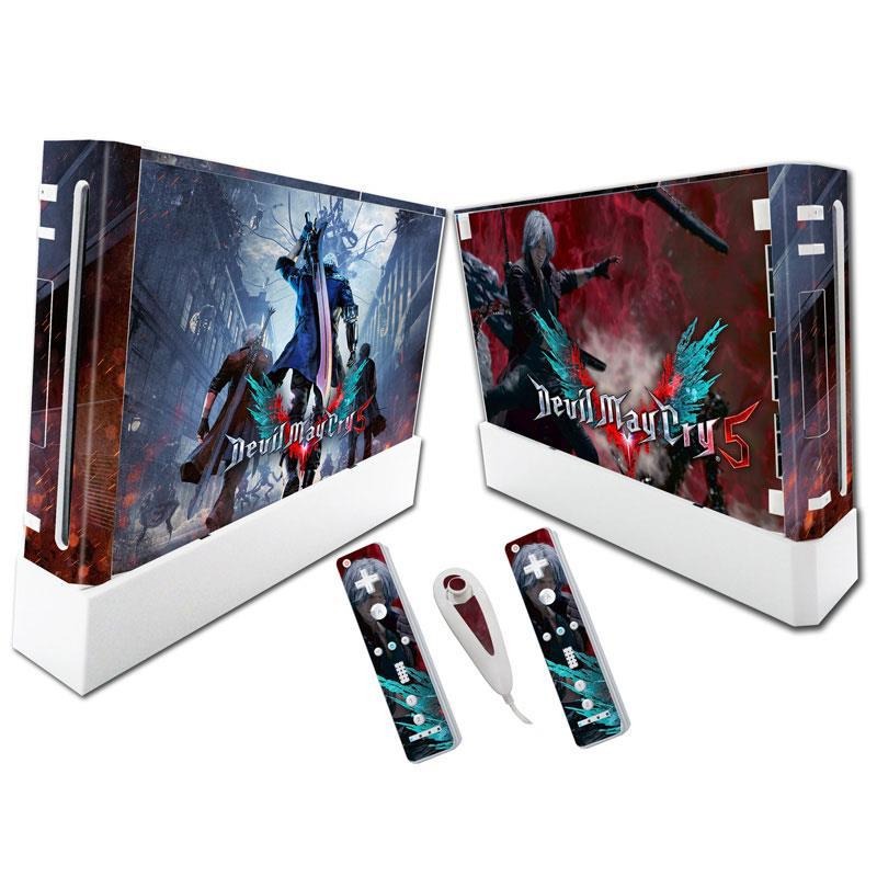 Wii Console Skin Set with Matching Vinyl Controller Wraps