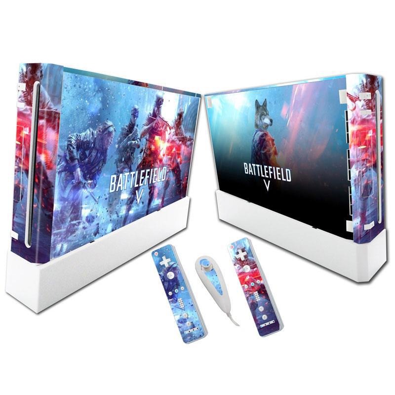 Wii Console Skin Set with Matching Vinyl Controller Wraps
