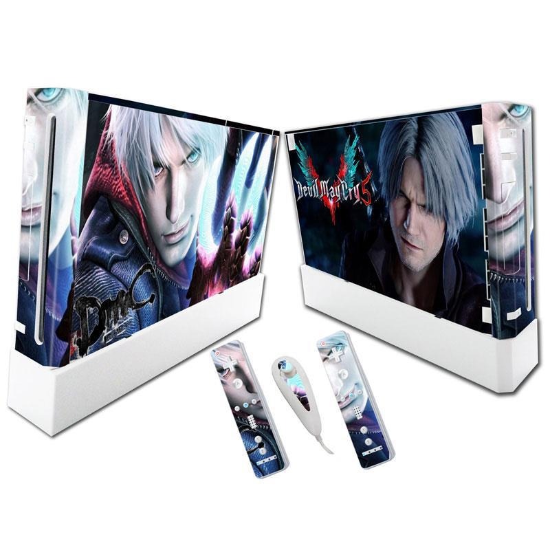 Wii Console Skin Set with Matching Vinyl Controller Wraps