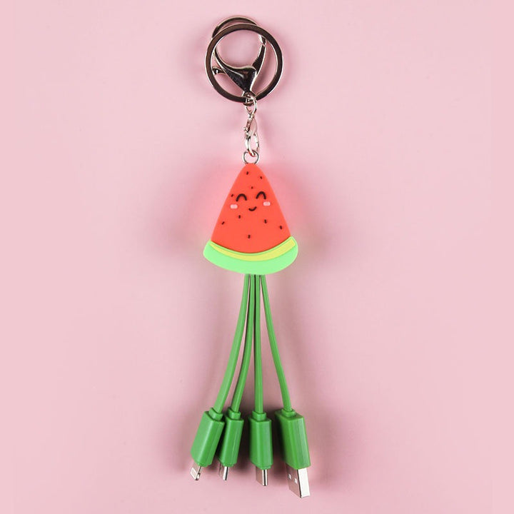 Cute Watermelon Keychain Charging Cable for Phones