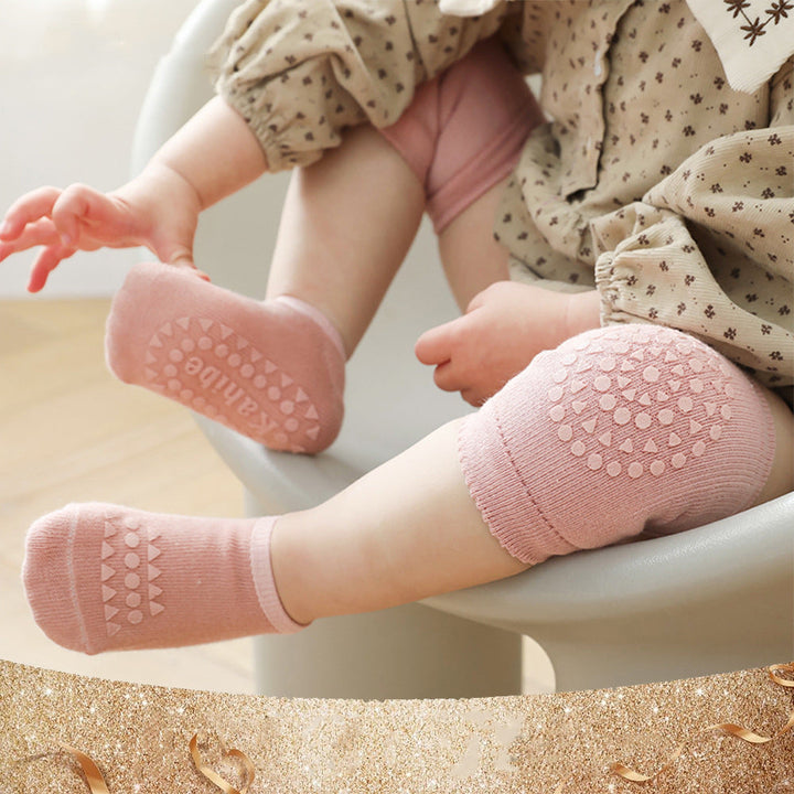 Baby Knee Pad Socks With Non-Slip Grip for Crawling