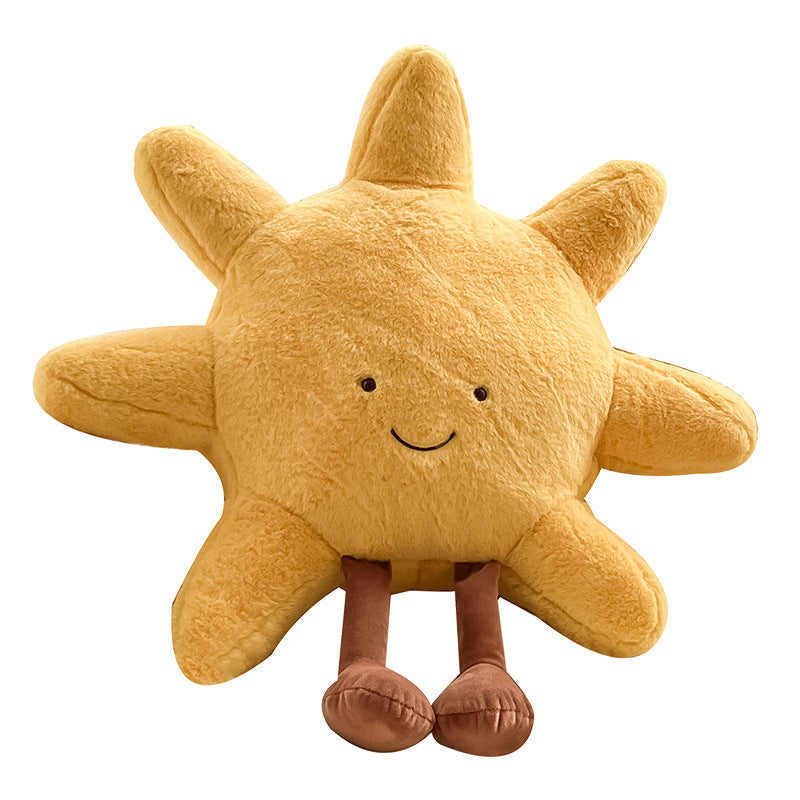 Sun-Shaped Accent Pillow for Cozy Playful Room Decor