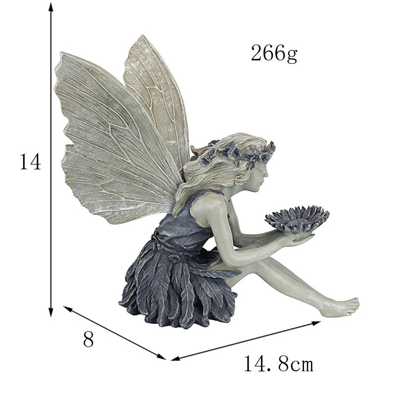 Sunflower Fairy Statue Garden Focal Point Ornament