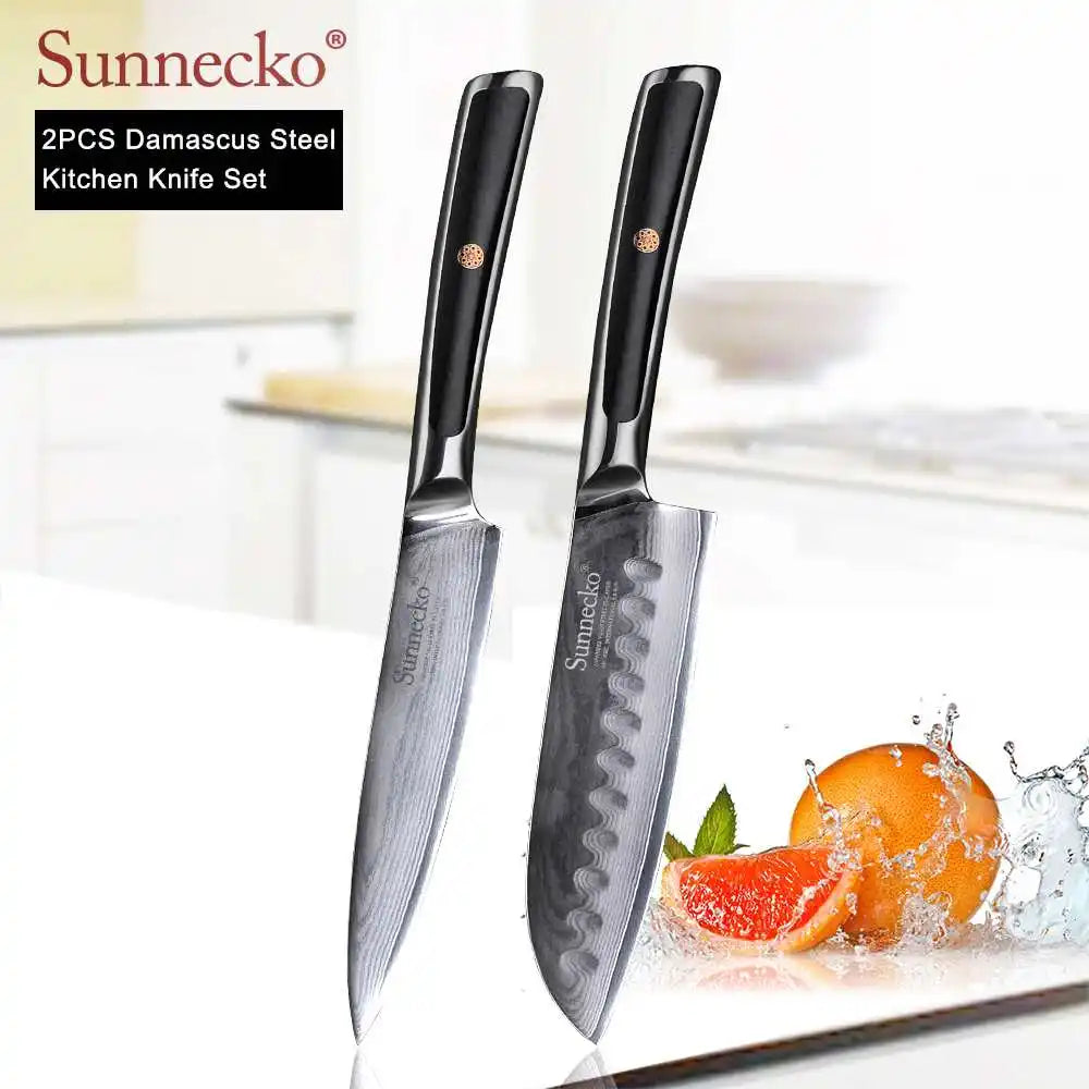 4-Piece Damascus Steel Kitchen Knife Set, VG10 Core