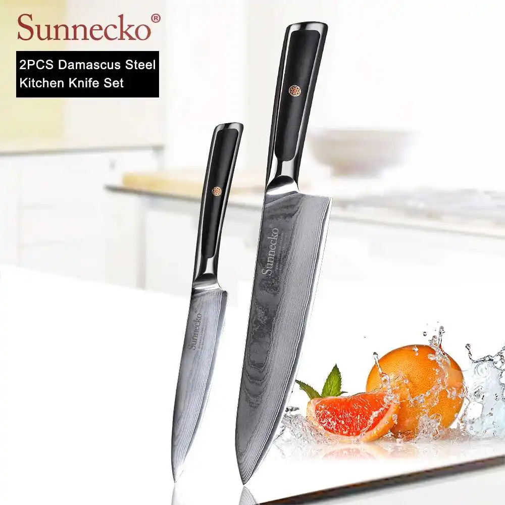 4-Piece Damascus Steel Kitchen Knife Set, VG10 Core