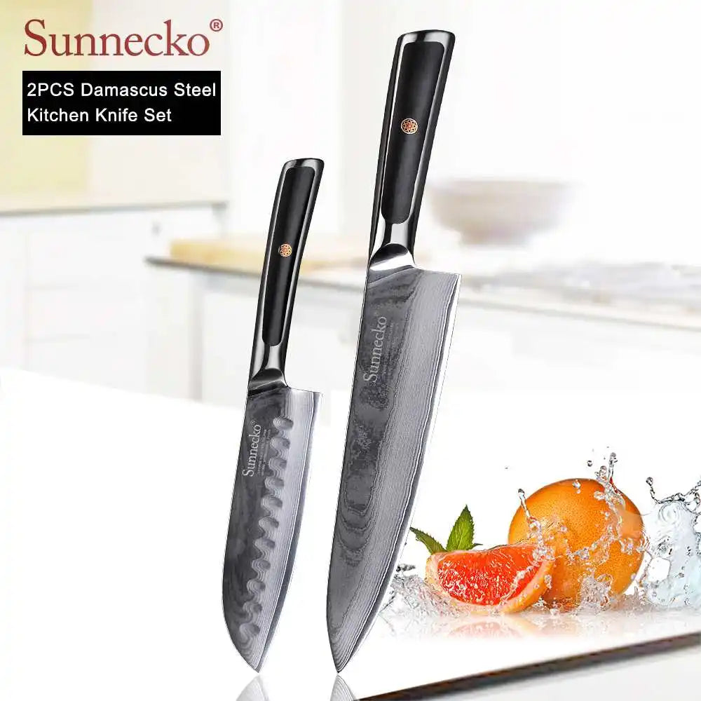 4-Piece Damascus Steel Kitchen Knife Set, VG10 Core
