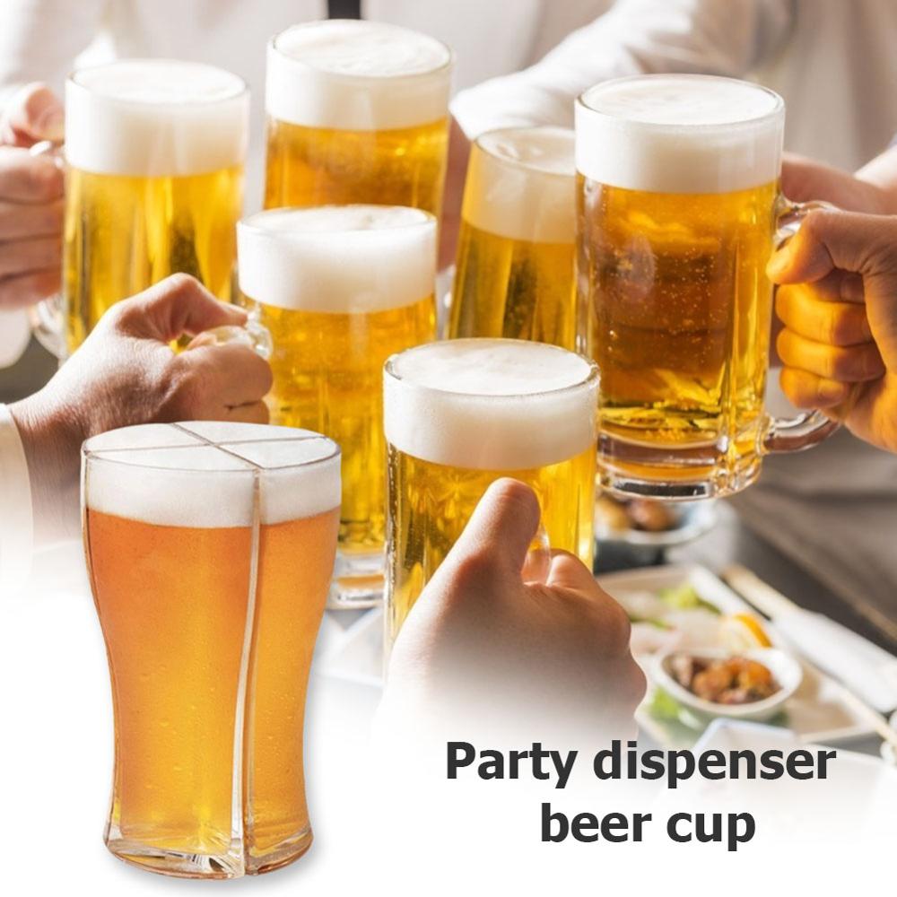 Four-Part Separable Beer Glass for Parties and Clubs