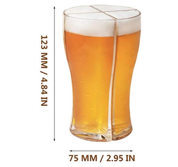 Four-Part Separable Beer Glass for Parties and Clubs