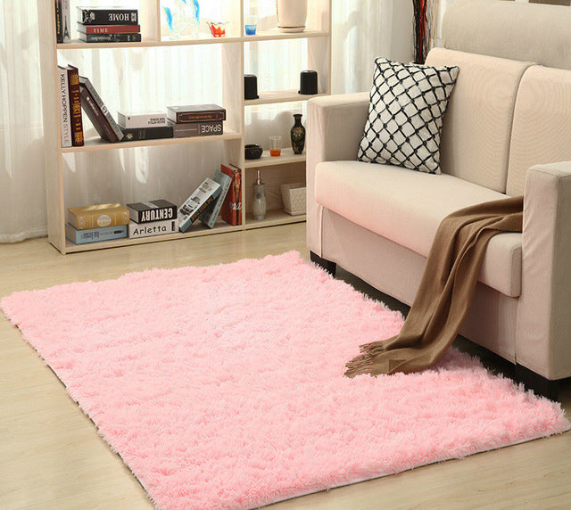 Silky Shag Area Rug for Cozy Modern Bedroom Decor