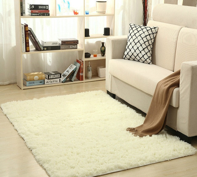 Silky Shag Area Rug for Cozy Modern Bedroom Decor