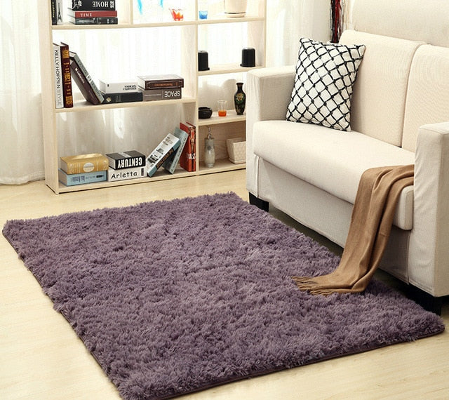 Silky Shag Area Rug for Cozy Modern Bedroom Decor