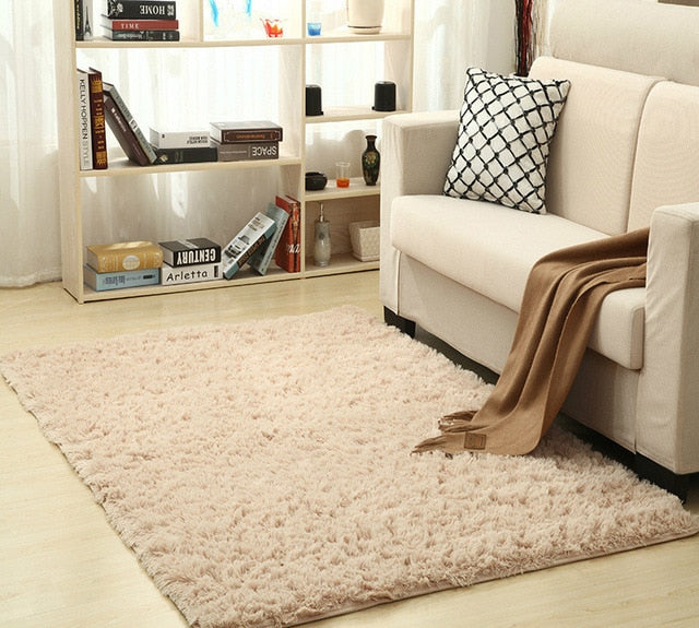 Silky Shag Area Rug for Cozy Modern Bedroom Decor