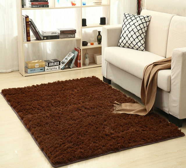 Silky Shag Area Rug for Cozy Modern Bedroom Decor