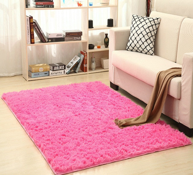 Silky Shag Area Rug for Cozy Modern Bedroom Decor