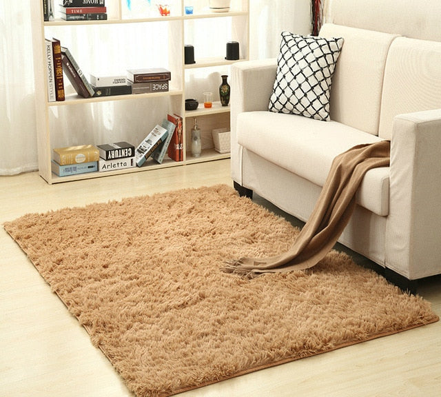 Silky Shag Area Rug for Cozy Modern Bedroom Decor