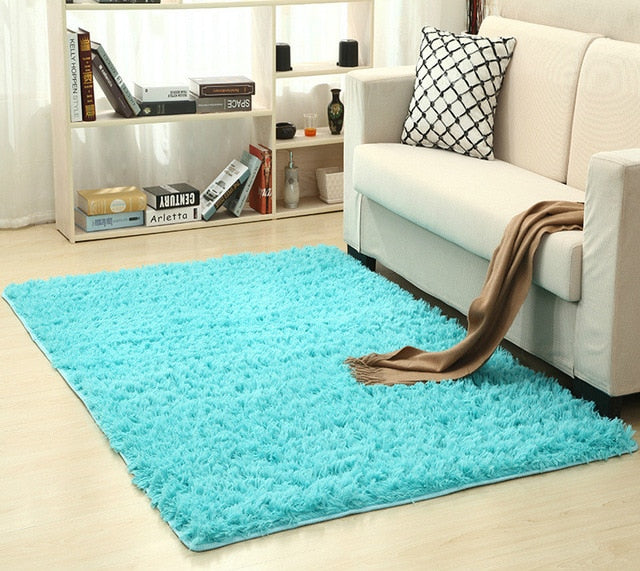 Silky Shag Area Rug for Cozy Modern Bedroom Decor