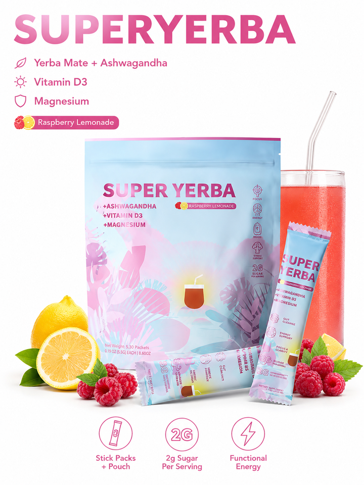 SUPERYERBA Probiotic Instant Yerba Mate Electrolyte Powder