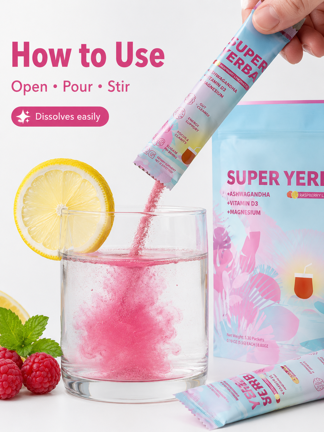 SUPERYERBA Probiotic Instant Yerba Mate Electrolyte Powder