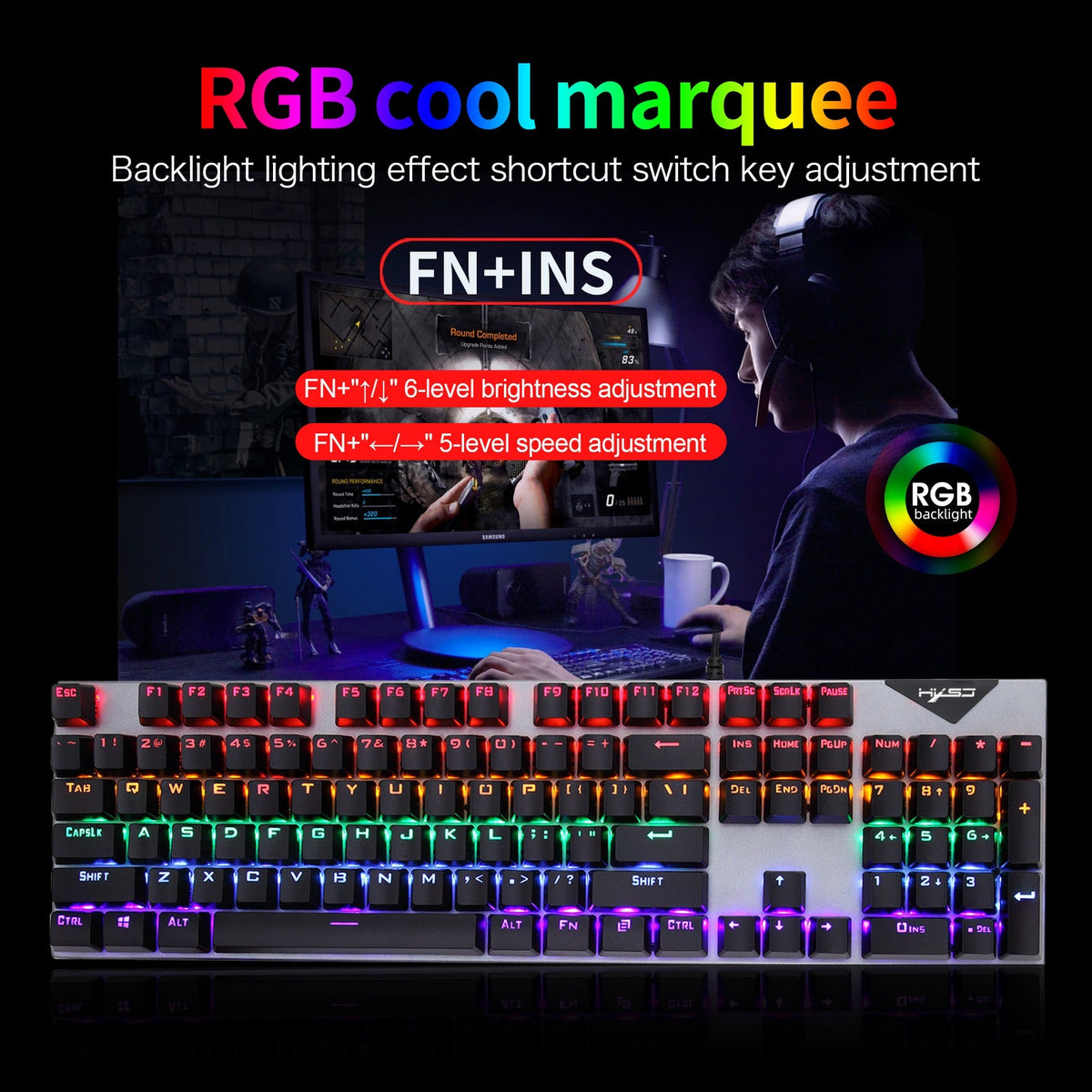 Wired RGB Gaming Keyboard and Mouse Set with 104 Keys