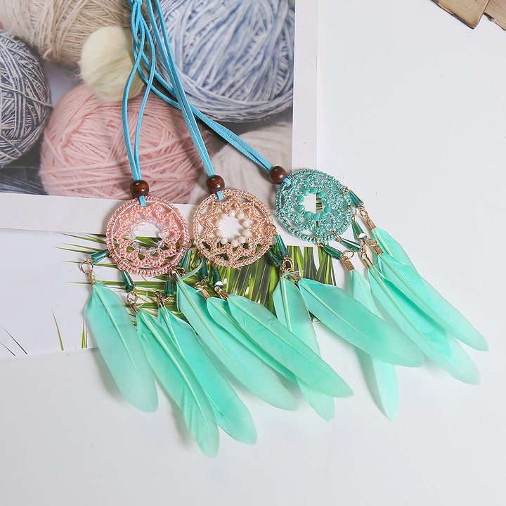 Dream Catcher Car Pendant – Colorful Boho Interior Charm