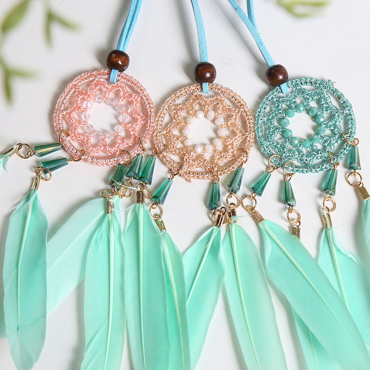 Dream Catcher Car Pendant – Colorful Boho Interior Charm