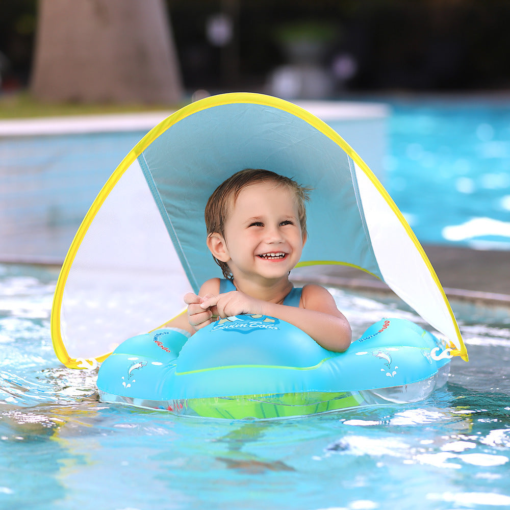 Baby Swimming Float with UPF 50+ Removable Sun Canopy