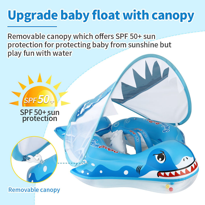 Baby Swimming Float with Removable SPF 50+ Sun Canopy