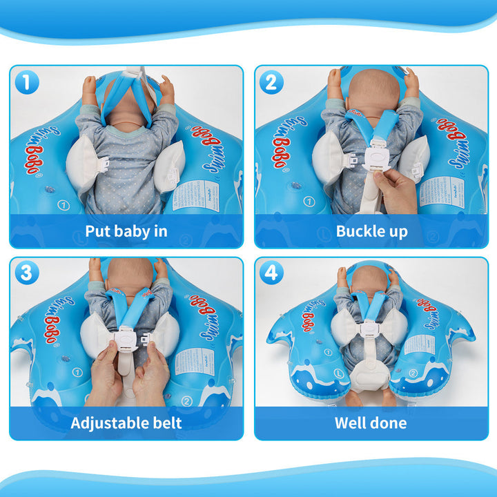 Baby Swimming Float with Removable SPF 50+ Sun Canopy