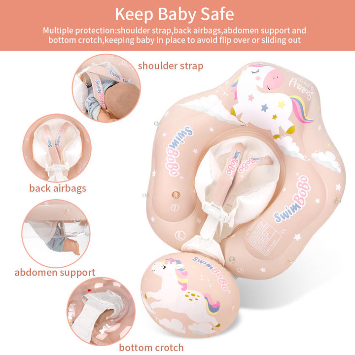 Baby Swimming Float with SPF 50+ Removable Sun Canopy