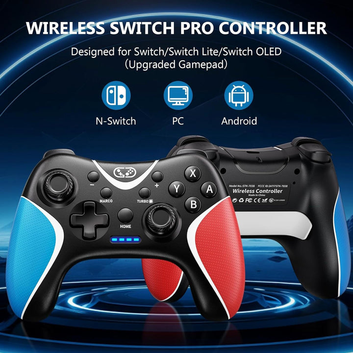 Switch Wireless Controller with Turbo and Macro Buttons