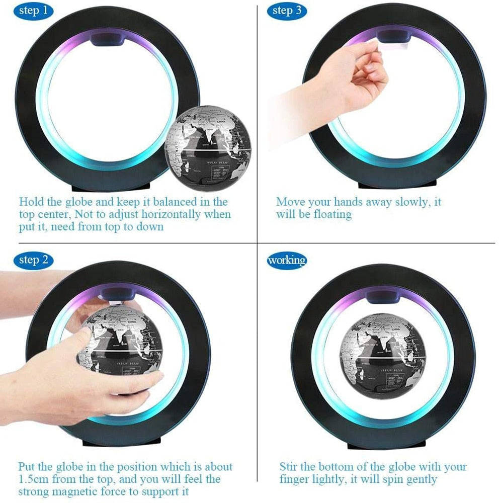 Magnetic Levitation Globe With Colorful LED Light