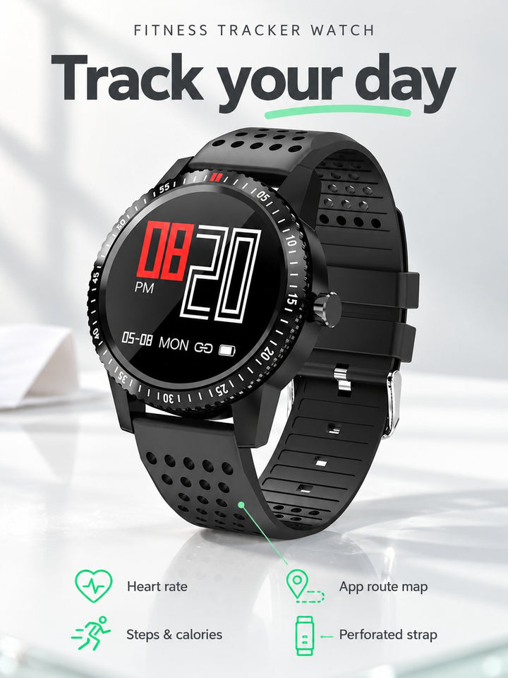 Waterproof Fitness Tracker Watch with Heart Rate & GPS