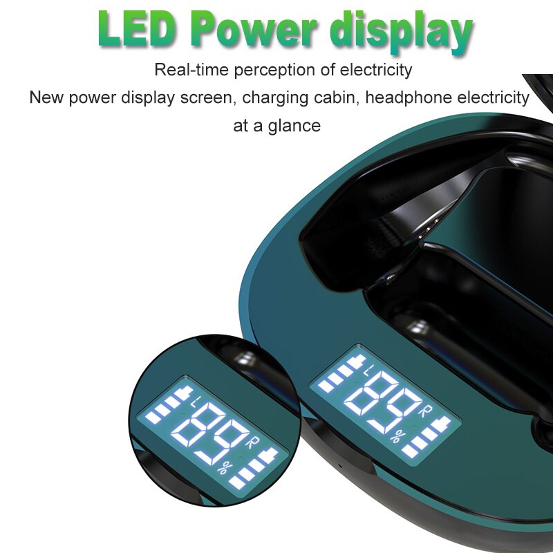 Sport Wireless Earbuds with LED Battery Display, IPX5