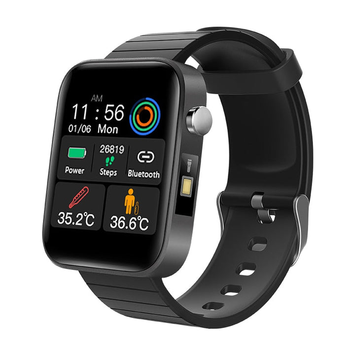 Smart Watch with Body Temperature Check and Flashlight