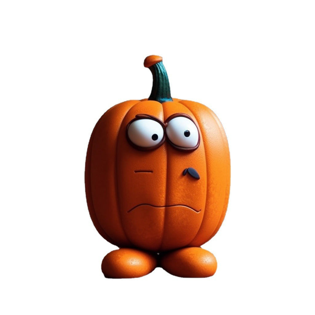 Tabletop Pumpkin Figurine for Playful Halloween Decor
