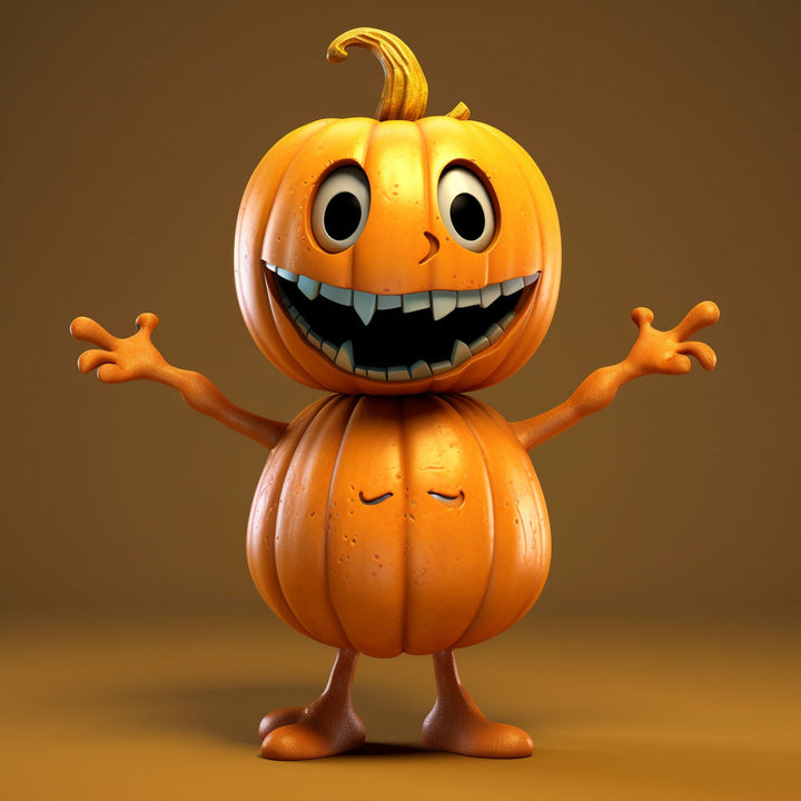 Tabletop Pumpkin Figurine for Playful Halloween Decor
