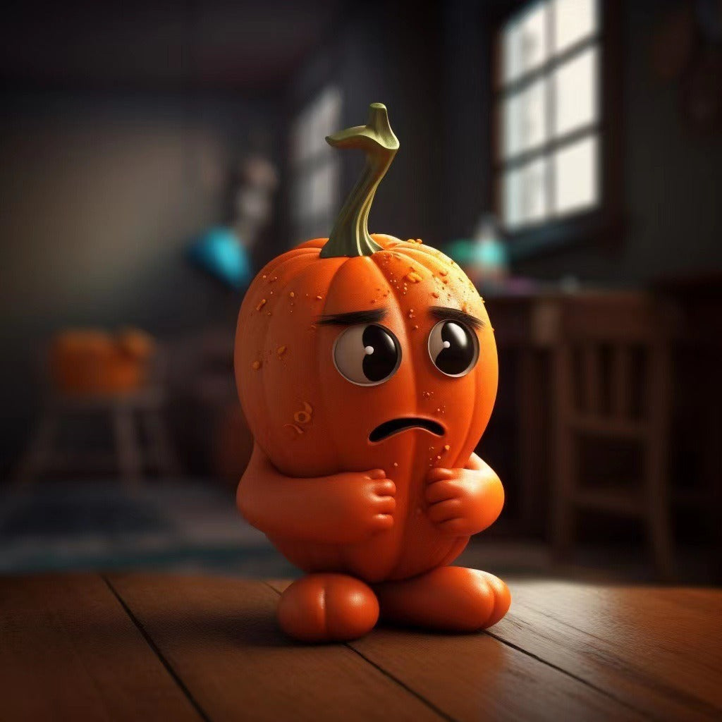 Tabletop Pumpkin Figurine for Playful Halloween Decor