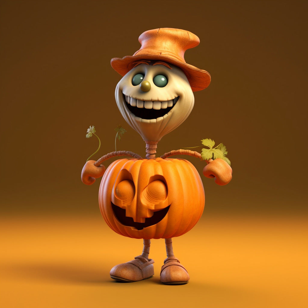 Tabletop Pumpkin Figurine for Playful Halloween Decor