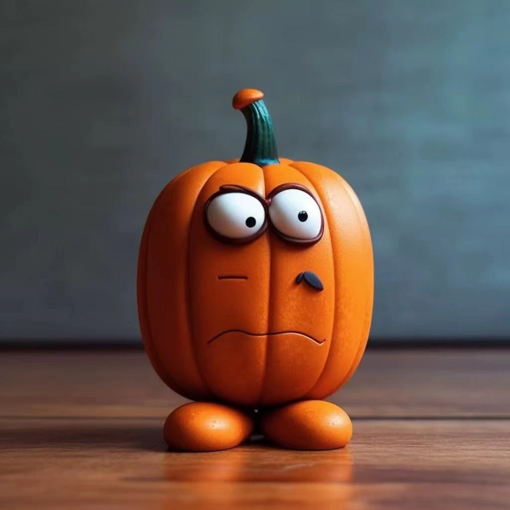 Tabletop Pumpkin Figurine for Playful Halloween Decor