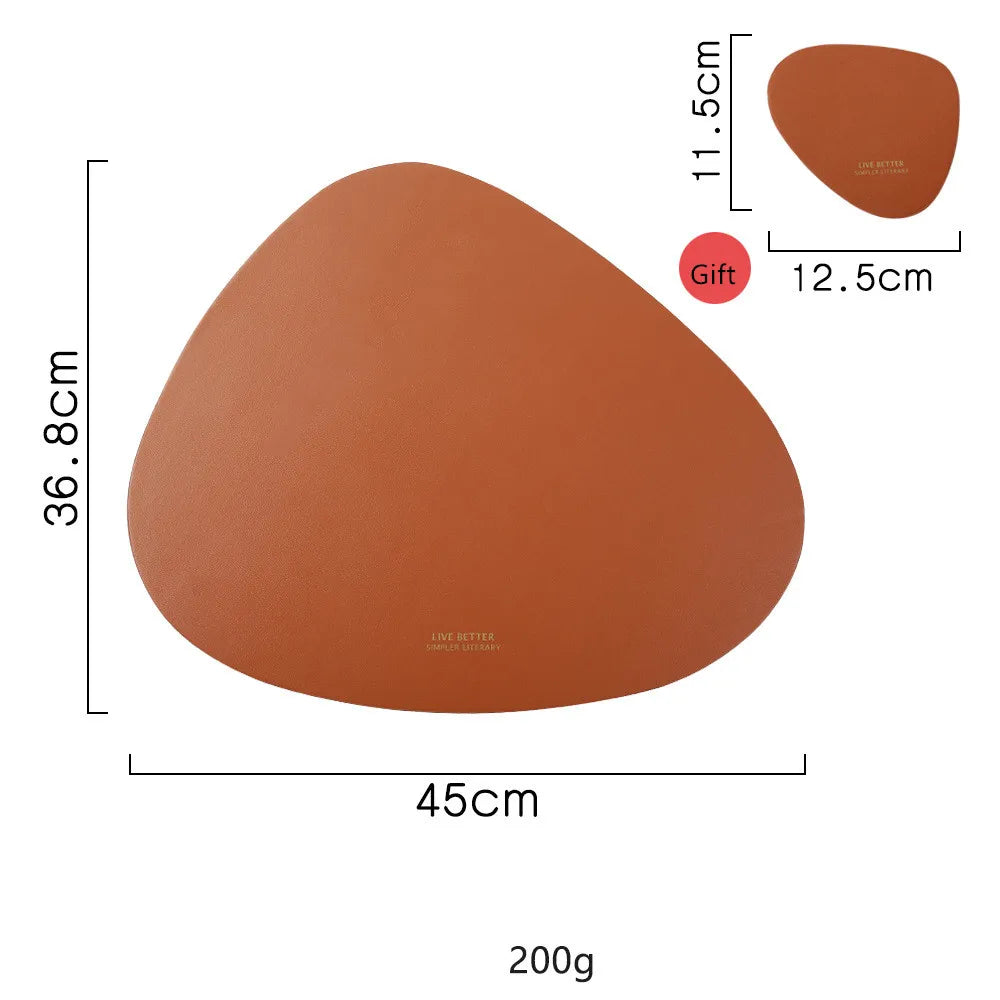 PU Leather Placemat and Coaster Set for Dining Table