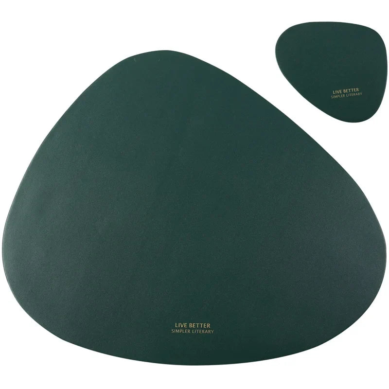 PU Leather Placemat and Coaster Set for Dining Table