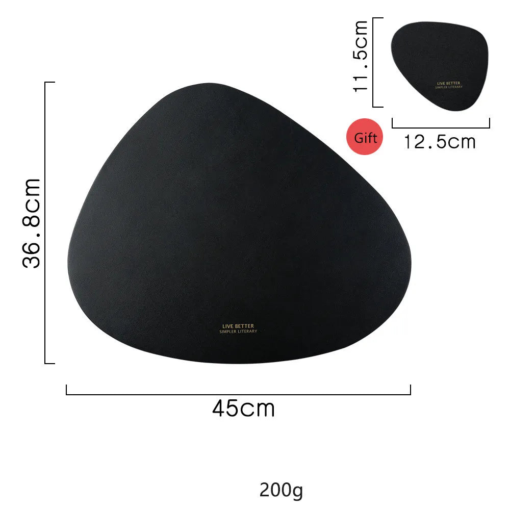 PU Leather Placemat and Coaster Set for Dining Table